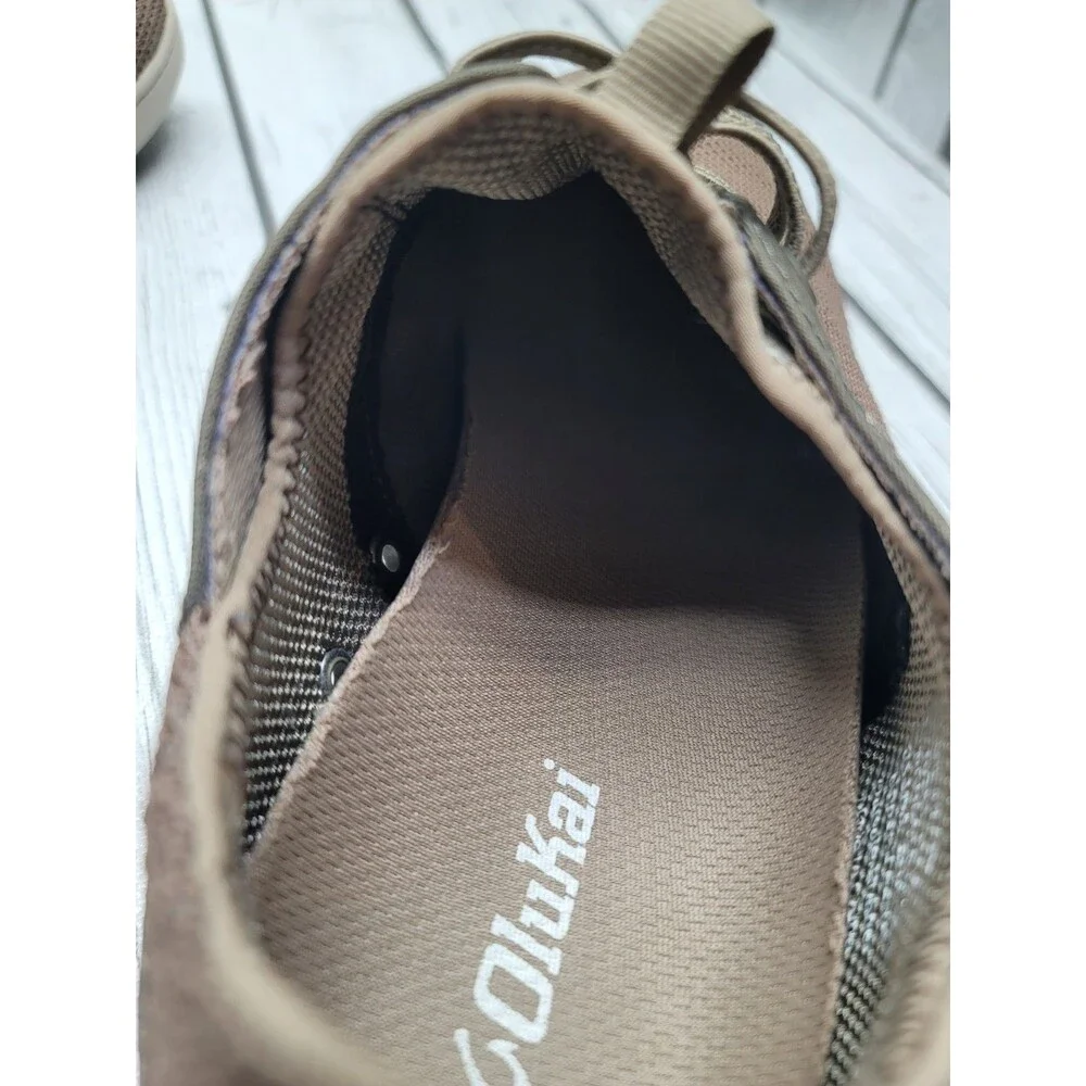 OluKai NOHEA MOKU Men's 9.5 Mesh Comfort Sneakers Boat Shoes Brown Mustang Husk
